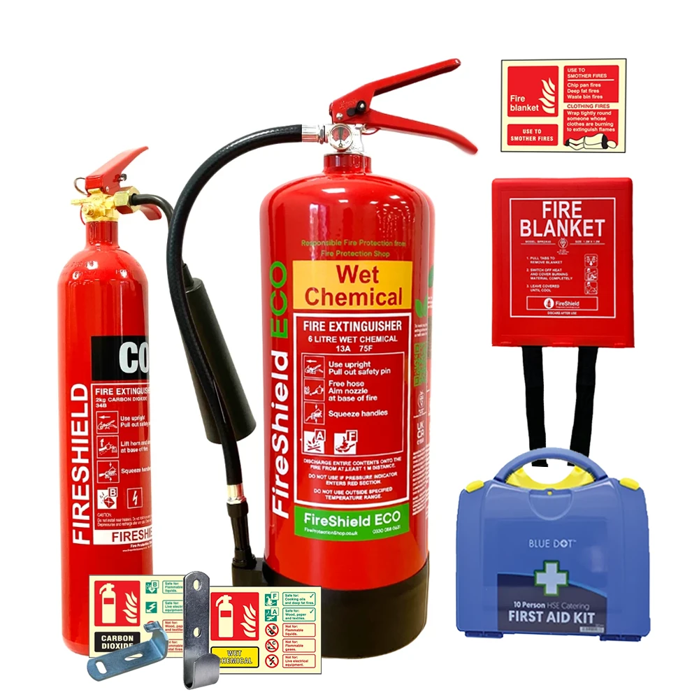 related product catering-kitchen-fire-safety-pack-co2_wet-chemical_first-aid_blanket_wall-mounted