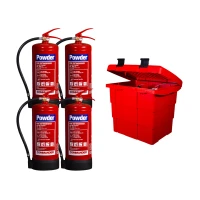 Commander Safety Box & 4 x Commander 6kg Dry Powder Fire Extinguishers-cards