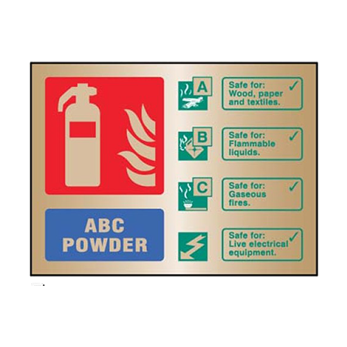 FireShield Dry Powder Fire Extinguisher Sign (Landscape) Fire